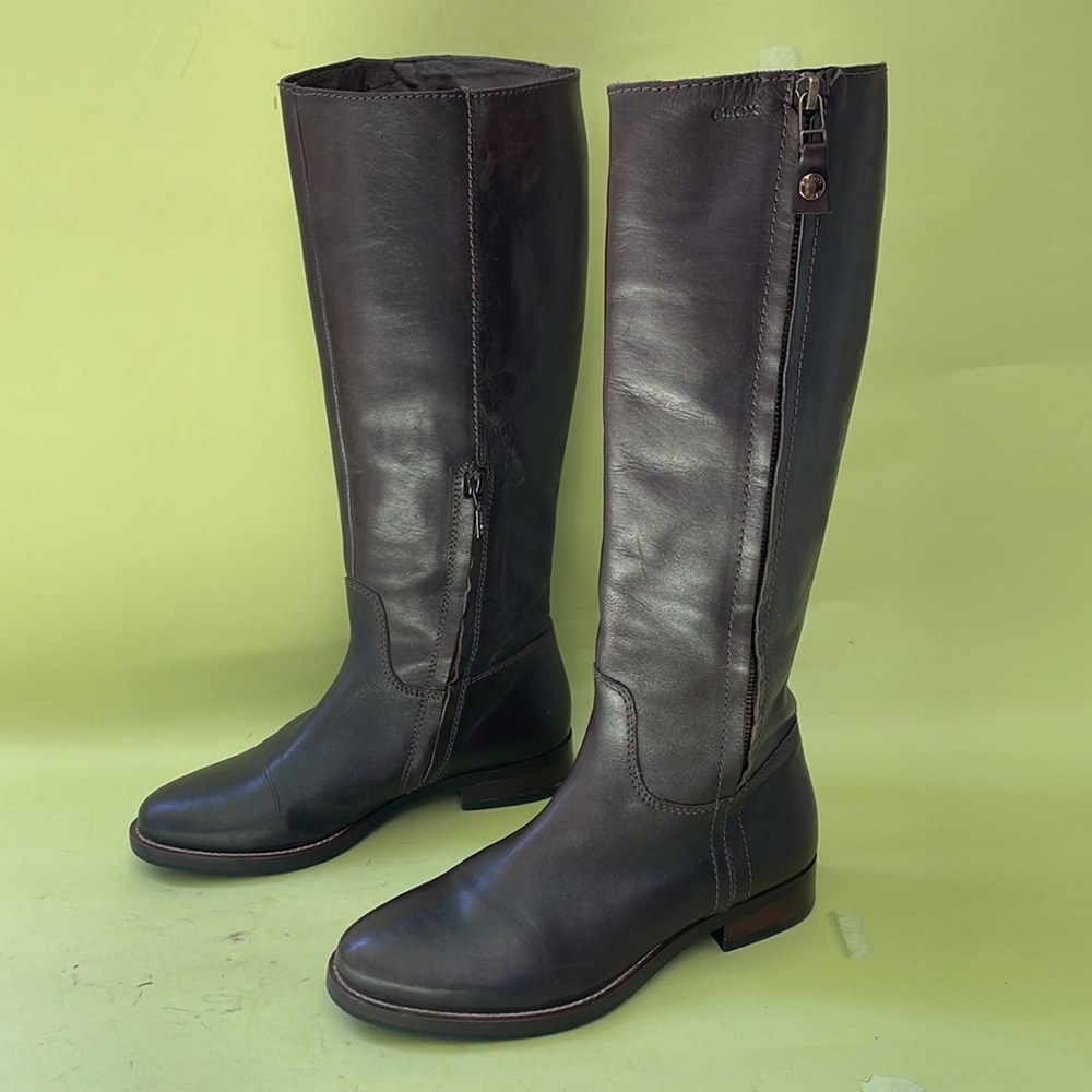Dark brown GEOX leather riding boots